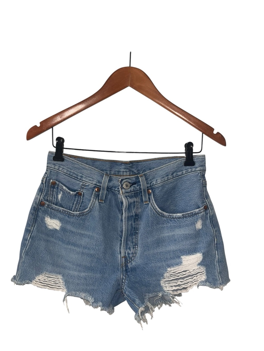 Levi's 501 Distressed High-Rise Denim Cutoff Shorts